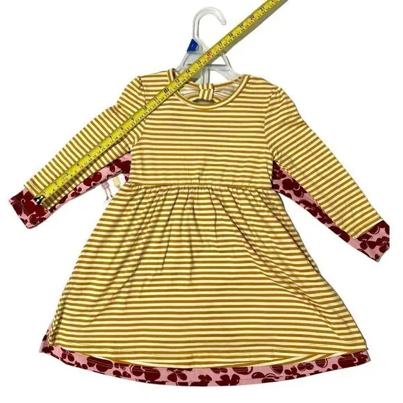 Member's Mark Girls' 2 Pack Dress Red Floral/Stripe Size 2T - Picture 12 of 15
